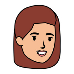 beautiful and young woman head character