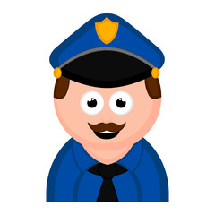 Isolated policeman avatar cartoon. Vector illustration design