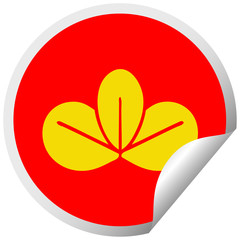 circular peeling sticker cartoon autumn leaf