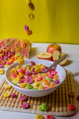 HEALTHY BREAKFAST OF COLORFUL CEREAL