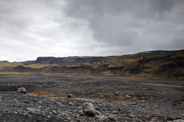 The rocky landscape at  S&oacute;lheimaj&ouml;kul