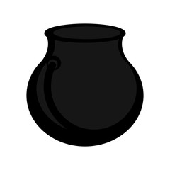 Isolated empty black pot icon. Vector illustration design