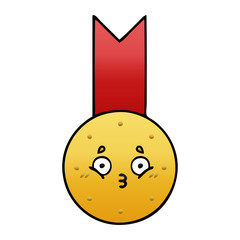 gradient shaded cartoon gold medal