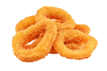 Squid or onion rings isolated