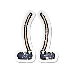 retro distressed sticker of a cartoon legs