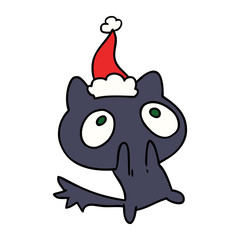 christmas cartoon of kawaii cat