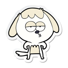 sticker of a cartoon bored dog