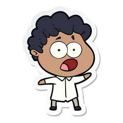 sticker of a cartoon man gasping in surprise