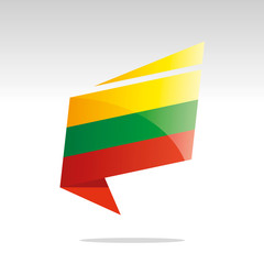 New abstract Lithuania flag origami logo icon button label vector