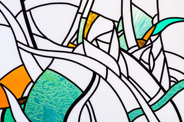Colorful Stained-Glass Window. Abstract Multicolored Background