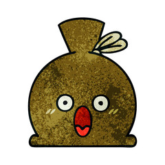 retro grunge texture cartoon sack