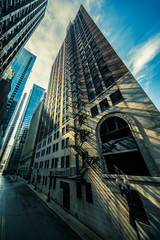 Street in Chicago with morning light