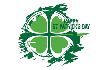 Happy St. Patrick's Day design on a white background. Vector illustration.