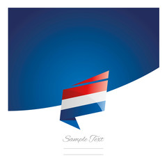 New abstract Netherlands flag origami blue background vector