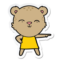 sticker of a happy cartoon bear