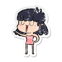 Fototapeta premium distressed sticker of a cartoon woman