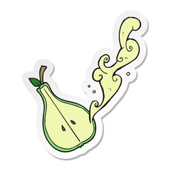 sticker of a cartoon half pear