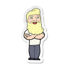 sticker of a cartoon proud man