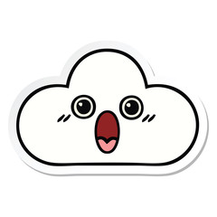 sticker of a cute cartoon cloud