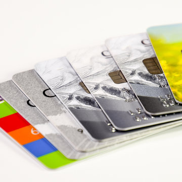 Bank cards. Modern financial instrument of cashless payment