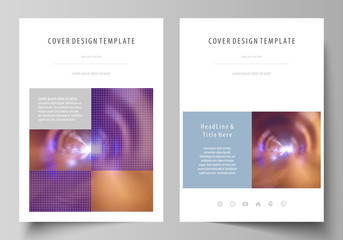 Business templates for brochure, magazine, flyer, booklet or annual report. Cover template, easy editable vector, abstract flat layout in A4 size. Bright color colorful design, beautiful futuristic