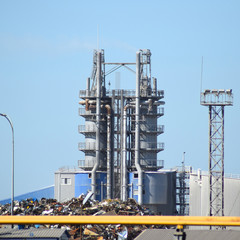 Fototapeta na wymiar Big plant for processing scrap metal