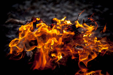 Abstract background of fire as a symbol of hell and inferno
