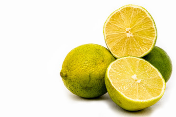 juicy fresh lime on a white background