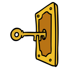 cartoon doodle of a door handle