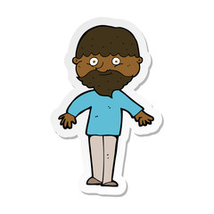 sticker of a cartoon happy man