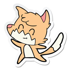 sticker of a cartoon friendly fox