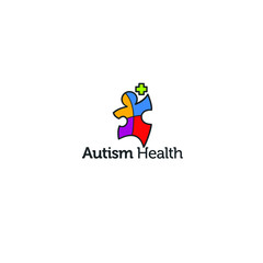 best original autism care logo and designs concept, playful and colorful by sbnotion