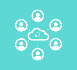 social network icon, people network illustration. vector, eps 10