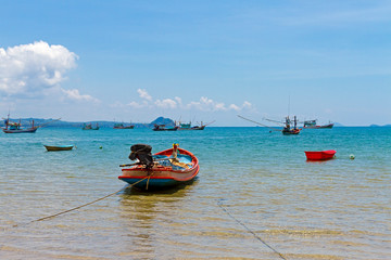 Beach with small boat and daylihgt at Bang Boet beach