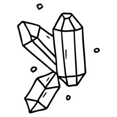 line drawing doodle of crystal gems