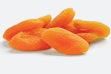 dried apricots on a white background