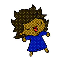 cartoon of cute kawaii girl