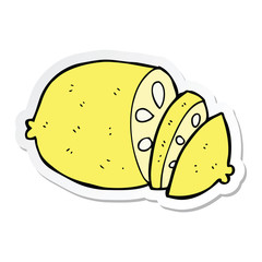 sticker of a cartoon sliced lemon