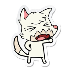 Obraz na płótnie Canvas sticker of a angry cartoon fox
