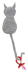 silver cat silhouette with pacifier