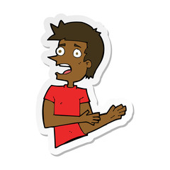 sticker of a cartoon stressed man
