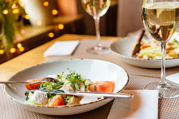 dinner in the restaurant