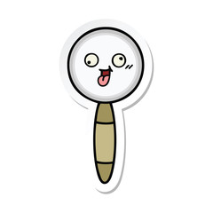 sticker of a cute cartoon magnifying glass
