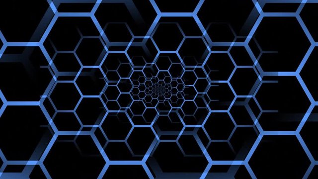Blue Hexagonal Optical Illusion