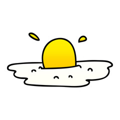quirky gradient shaded cartoon fried egg