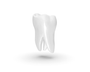 Tooth isolated on white Background 3D Rendering