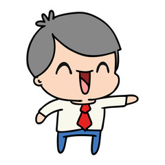 cartoon of kawaii man in suit
