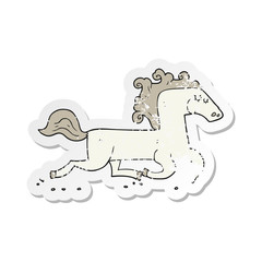 retro distressed sticker of a cartoon running horse