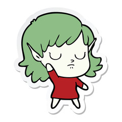 Obraz premium sticker of a cartoon elf girl
