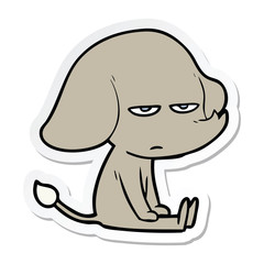 sticker of a annoyed cartoon elephant